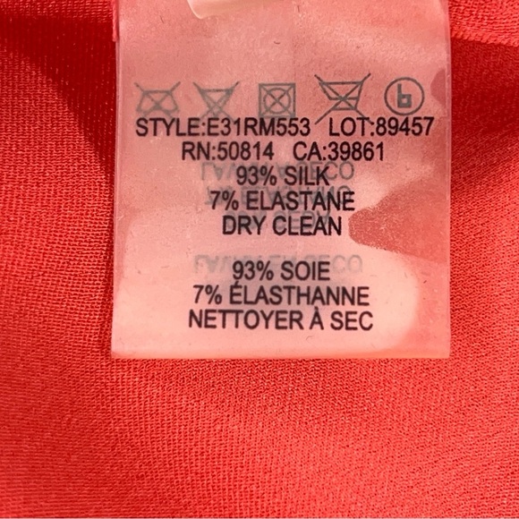 NEW XS Elite Tahari Silk Blouse Orange Pink Colors Lightweight - Picture 15 of 16